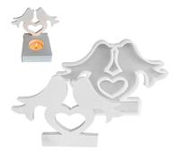 Molde de candelabro de corazón, molde de candelabro de pájaro,Molde de silicona base de vela - Molde de vela de base cuadrada con forma de pájaro de silicona flexible, creado para cumpleaños