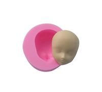 Molde de cara humana - Molde de silicona para fondant, molde de chocolate portátil, molde hecho a mano para hacer pasteles, arcilla de resina, moldes de jabón, molde de cabeza de muñeca modelo para