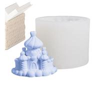 Molde de castillo 3D - Fundidor de fortaleza de hadas, 1 pieza de matriz de silicona reutilizable para proyectos de manualidades, contenedor flexible de palacio encantado con detalles intrincados