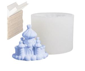 Molde de castillo 3D - Fundidor de fortaleza de hadas, 1 pieza de matriz de silicona reutilizable para proyectos de manualidades, contenedor flexible de palacio encantado con detalles intrincados