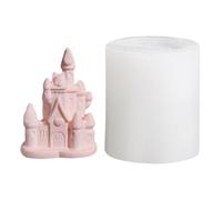 Molde de castillo 3D - Molde de silicona flexible, fácil de liberar, reutilizable, molde para velas | Creative Craft Casting Tool For School Project Studio Family Gathering Beginners Professionals Art