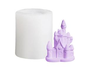 Molde de castillos 3D - Rueda de fortaleza de, matriz de silicona reutilizable de 1 pieza para proyectos de manualidades, contenedor de palacio encantado flexible con detalles intrincados,
