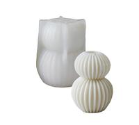 Molde de cera de esfera a rayas geométricas portátil para amantes del arte y perfumado, decoración moderna para el hogar