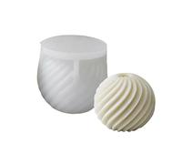 Molde de cera de esfera a rayas geométricas portátil para amantes del arte y perfumado, decoración moderna para el hogar