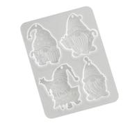 Molde de cera para adornos navideños en silicona con 4 cavidades para manualidades navideñas, decoración del hogar de temporada y fabricación familiar Molde para adornos navideños Cavidad de cera de