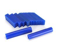 Molde de cera para anillos de joyería de 15 piezas/caja, con tubo de cera y hoja de cera, interior liso, para crear anillos de diseño y tallado, azul