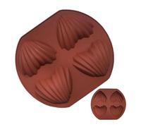 Molde de chocolate cardíaco, molde de silicona cardíaca para chocolate, 4 Cavity Sea Shelicone Cake Chocolate Moule, Molde de caramelo de galletas antiadherentes para jabón helado de gelatina