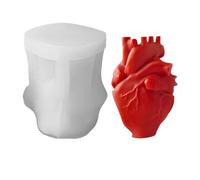 Molde de chocolate con forma de corazón humano 3D - Forma de corazón anatómicamente correcta para hormigón y yeso,Herramienta manual antiadherente para magdalenas Postre Arcilla Cemento Chocolate