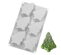 Molde De Chocolate De Árbol De Navidad | Herramienta De Molde De Silicona De 6 Cavidades - Moldes para Pasteles Navideños - Para Cupcakes, Caramelos, Chocolate, Galletas, Fondant, Pastelería, Velas