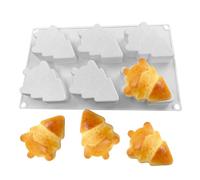 Molde De Chocolate De Árbol De Navidad - Silicona 6 Cavidades para Repostería - Moldes para Pasteles Navideños - para Mousse Navideña, Chocolate, Galleta, Fondant, Repostería, Vela, Resina Epoxi