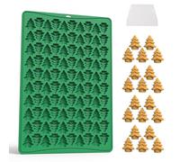 Molde De Chocolate De Navidad De Silicona,100 Cavidades Mini Moldes De árbol De Formas Navidad,Moldes De Silicona para Navideño Caramelo,Moldes Horno Cocina para Hacer Chocolate,Hornear,Dulce,Pastele