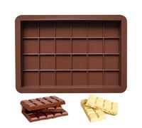 Molde de chocolate para pastel, molde de chocolate alimentario,Moldes de chocolate de silicona de 24 rejillas | Molde de horno cuadrado suave y fácil de liberar