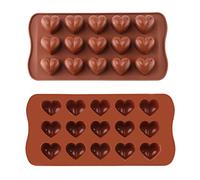 Molde de Chocolate Silicona,2 pieza Antiadherentes Moldes de Caramelo Moldes de Chocolate en Forma de Flor Corazón para Fiesta de Navidad de San Valentín