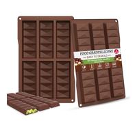Molde de Chocolate Small Dubai Silicona Form Profunda Mold,Mini Chocolade Mould Deep Moule Tableta Barra Chocolat Forma Antiadherente Stampi Cioccolato Kit Para Hacer Chocolate Sin BPA 2 PCS Q5Z2