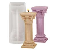 Molde de columna romana 3D - Plantilla de fundición de con forma de pilar de estilo imperio vintage, forma de silicona de escultura de herencia ornamental | Molde artesanal de vela inspirado en a