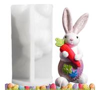 Molde de conejo de Pascua - Moldeo 3D de silicona, herramienta de adorno de yeso con diseño flexible, accesorio artesanal de resina, material duradero, decoración de vacaciones fácil de útiles