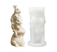 Molde de conejo de Pascua, silicona 3D, decoración de Pascua, accesorios de fundición, para cemento, yeso, profesores de arte, aficionados creativos, manualidades temáticas