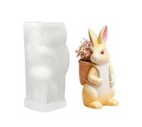 Molde de conejo de Pascua - Suministros de fundición artesanal de Pascua de silicona 3D - Molde de yeso para vacaciones | Organizadores de de yeso de cemento Profesores de arte Apasionados de