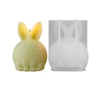 Molde de conejo: forma reutilizable de silicona suave para hacer velas, accesorio de manualidades con bonito diseño de animales, silueta distintiva de conejo, sin dejar rastro, fundición creativa