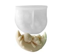 Molde de conejo para manualidades, molde de conejo de silicona - Moldes de vela de resina de conejo de luna moldes - Herramientas de artesanía para hacer velas, suministros de resina de epoxi