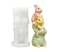 Molde de Conejo para Resina - Molde De Vela De Pascua En Silicona 3D - Moldes De Cemento Para Decoración Del Hogar,Para Entusiastas De Artesanía De Yeso Profesores De Arte Organizadores De