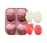 Molde de corazón humano - Moldes de silicona cerebral | Bandeja de molde de pastel de formas de órgano | Humanos Organs Cake Candy DIYYS Tools | Muffin Baking Toolls for Chocolate Mousse Pudding
