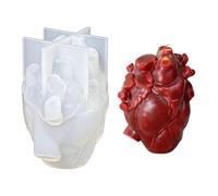 Molde De Corazón - Silicona Para Vela Anatómica | Fundición Jabón Yeso Resina, Material Manualidades DIY | Matriz Humana Escayola, Figura Chocolate Arcilla Hecha A Mano, Decoración Vacaciones Granja
