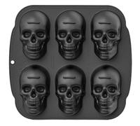 Molde de cráneo 6 grid sonreír cara de calavera silicona molde de bricolaje fácil liberación de los moldes de halloween moldes de resina espeluznantes lavables para jabón de chocolate para pastel