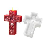 Molde de cruz - Molde de bautismo de Jesús rosa 3D | Moldes de silicona para aromaterapia, para hacer velas de Navidad, manualidades, decoración artística, resina epoxi, yeso, , arcilla, yeso