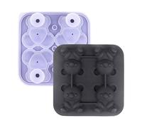 Molde de cubitos de hielo,4 compartimentos en forma de oso - moldes para el hogar fáciles de desmoldar formas redondas para congelador, barras de alimentos para bebés, cocina, uso diario