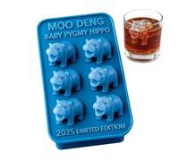 Molde de cubitos de hielo para whisky - Molde de 6 cavidades para hipopótamo enano - Bandejas cúbicas 3D de silicona para fiesta, para bar whisky cócteles bebidas, fiesta refrigerador congelador