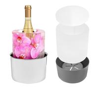 Molde de cubo de hielo para champán, enfriador de botellas de vino de acero inoxidable, enfriador de botellas de vino para bricolaje, cubo de champán floral para cenas, cumpleaños, despedidas de