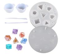 Molde de Dados de Resina, 7 Formas Molde de Silicona para Resina Epoxi Dados Moldes Resina Epoxi Dados DND Molde de Dados Silicona para Juegos de Rol, Juegos de Mesa