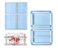 Molde de de pañuelos de resina, de silicona transparente, recipiente de servilletas epoxi, molde para manualidades con tapa, soporte para baratijas hecho a mano, estuche de almacenamiento de