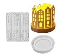 Molde de decoración para el hogar, Soft Candle Holder Molds, Resin Candle Holder Mold, Concrete Candle Holder Mold, House Wall Mold, Soft Candle Holder Molds for Concrete and Clay Crafting