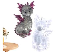 Molde de dragón - Diseño de patrón 3D, cuerpo flexible, reutilizable | Molde de silicona para cemento, hormigón, velas, cera, manualidades, esculturas de animales, fabricación de figuras de animales