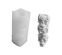 Molde de elastómero de Halloween para propietario de la llama de calavera, forma de colofonia y hecha a mano de miedo casa cubierta artesanal silicona cráneo vela titular forma