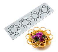 Molde de encaje de pastel, moldes de fondant de encaje de silicona, molde de impresión de artesanía de azúcar decoración de cocina molecular de pastel comestible, 4 agujeros flor decapetal