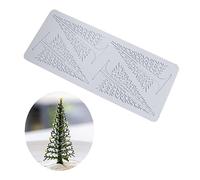 Molde de encaje de pastel, moldes de fondant de encaje de silicona, molde de impresión de artesanía de azúcar decoración de cocina molecular de pastel comestible, 4 agujeros Árbol de Navidad 4