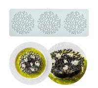 Molde de encaje de pastel, moldes de fondant de encaje de silicona, molde de impresión de artesanía de azúcar decoración de cocina Molecular de pastel comestible, 3 agujeros Coral redondo