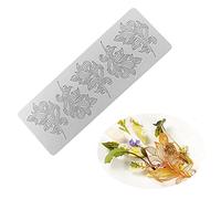 Molde de encaje para fondant de hojas huecas 3D, molde de flores de múltiples hojas, molde de caramelo de chocolate, azúcar, decoración de tartas (hoja A_12 x 4.2 x 0.1 pulgadas)