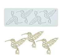 Molde de encaje para tartas, moldes de silicona para fondant, molde de impresión comestible para tartas, decoración de cocina molecular, 3 agujeros, colibrí