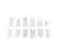 Molde de estatua de casa, 12 casas, chocolate, pasta de goma, herramientas de decoración de pasteles, moldes de silicona epoxi para decoración de portavelas