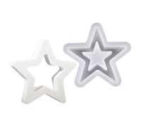 Molde de estrellas, molde de silicona Estrella de Navidad - Molde de silicona con forma de estrella hueca,Moldes de chocolate en forma de estrella, molde para velas, para velas excavadas p