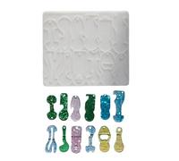 Molde de fichas de carrito de compras de silicona transparente para llavero de resina Elaboración de accesorios de decoración detallada Suministros Molde de fichas de carrito de compras reutilizable