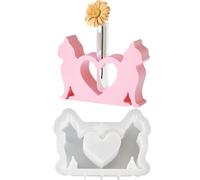 Molde de flor de resina: linda forma de macetero de animales de 6,93 pulgadas, kit de plantilla de fundición flexible, patrón decorativo para hacer jarrones con textura de detalle fino | Accesorio de