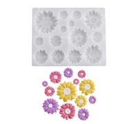 Molde de flores en silicona, hoja floral de 11 cavidades para proyectos de resina y yeso con varias formas de pétalos para el trabajo, molde de flores de silicona, resina de yeso floral