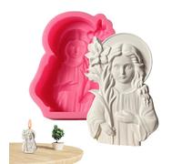 Molde De Fondant De La Virgen María,Molde De Silicona Para Velas De La Bienaventurada Virgen Madre - Equipo Antiadherente Para Crear Arte Con Yeso Fondant Y Resina