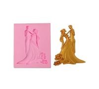 Molde De Fondant Pastel Decoración 2 Uds Molde De Pastel Boda Novia Y Novio Fondant Molde De Silicona Chocolate Arcilla Molde Rosa