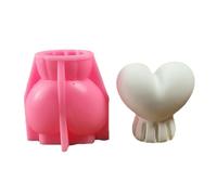 Molde de fundición de resina epoxi con forma de corazón para hacer aromaterapias con velas para decoración del hogar de silicona para hacer adornos de resina